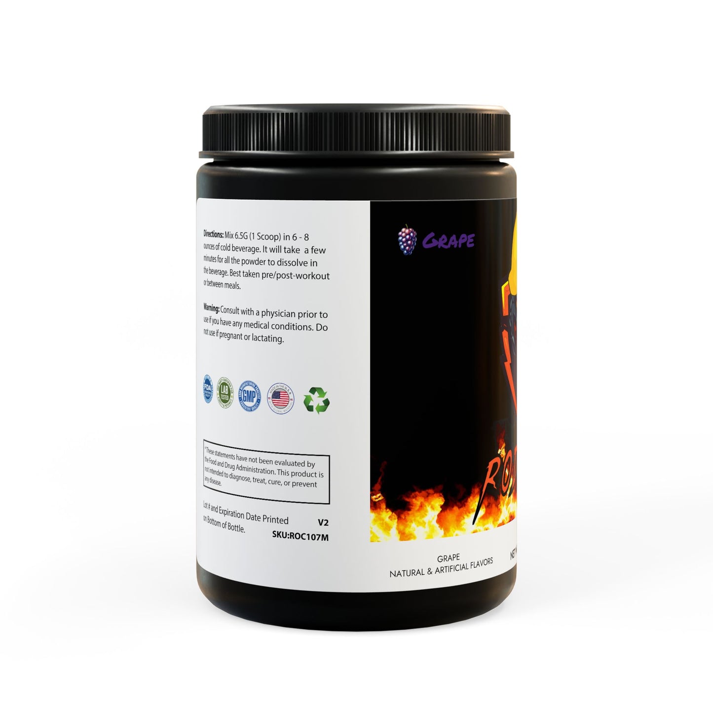 Rodzilla BCAA Supplement, Grape (325g, 11.46oz, 50 servings)