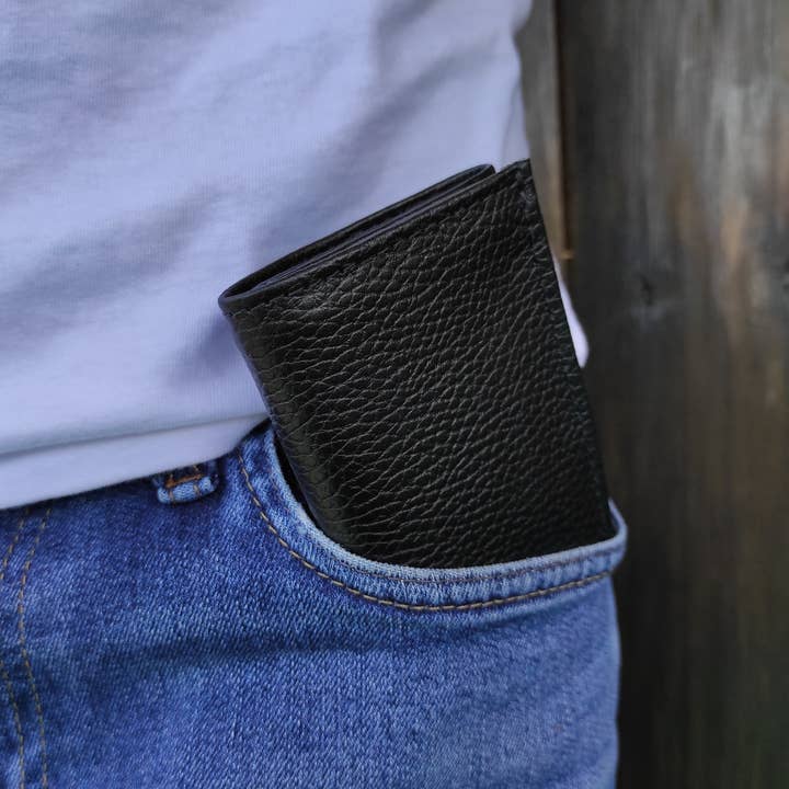 Wholesale Handmade Leather Trifold Wallet