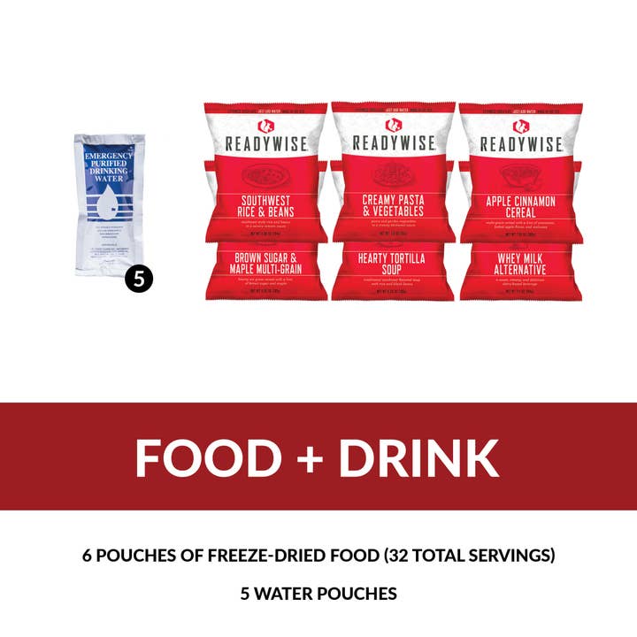 Wholesale 64 Piece Survival Back Pack (Red)