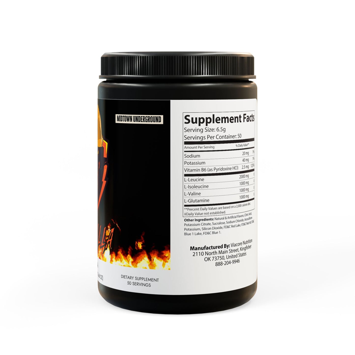 Rodzilla BCAA Supplement, Grape (325g, 11.46oz, 50 servings)