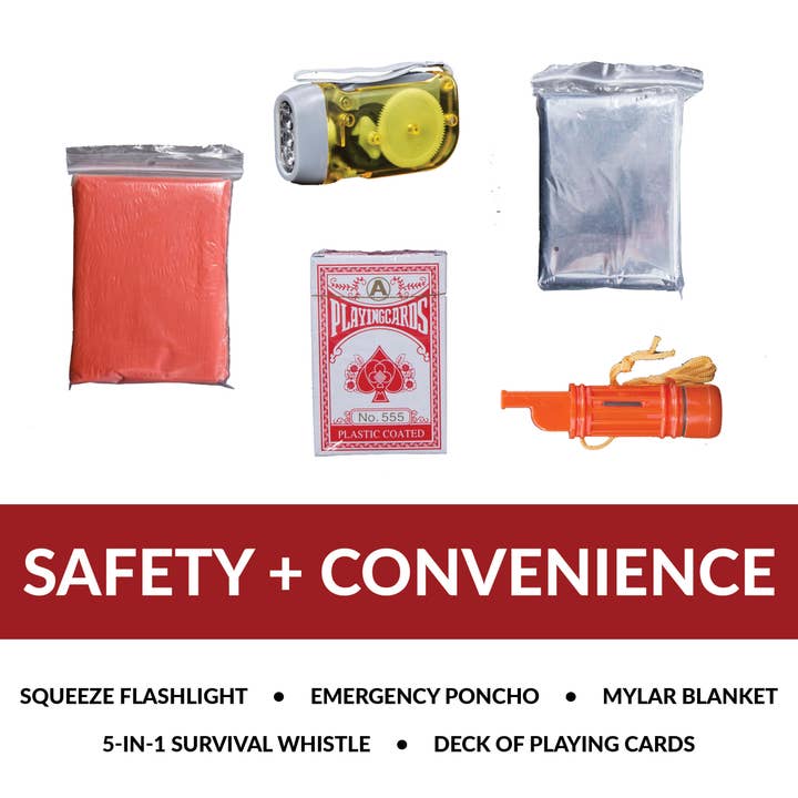 Wholesale 64 Piece Survival Back Pack (Red)