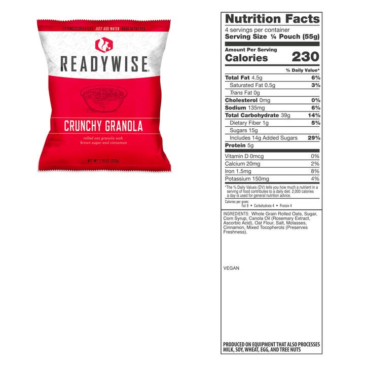 Wholesale 7 Day Emergency Dry Bag 60 Servings Breakfast and Entrée Gra