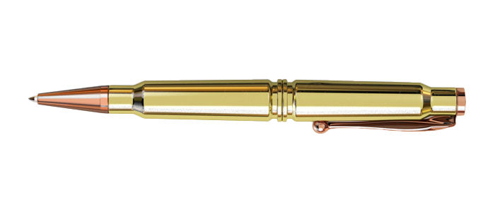 Real Bullet Casing Refillable Twist Pen- Polished Brass