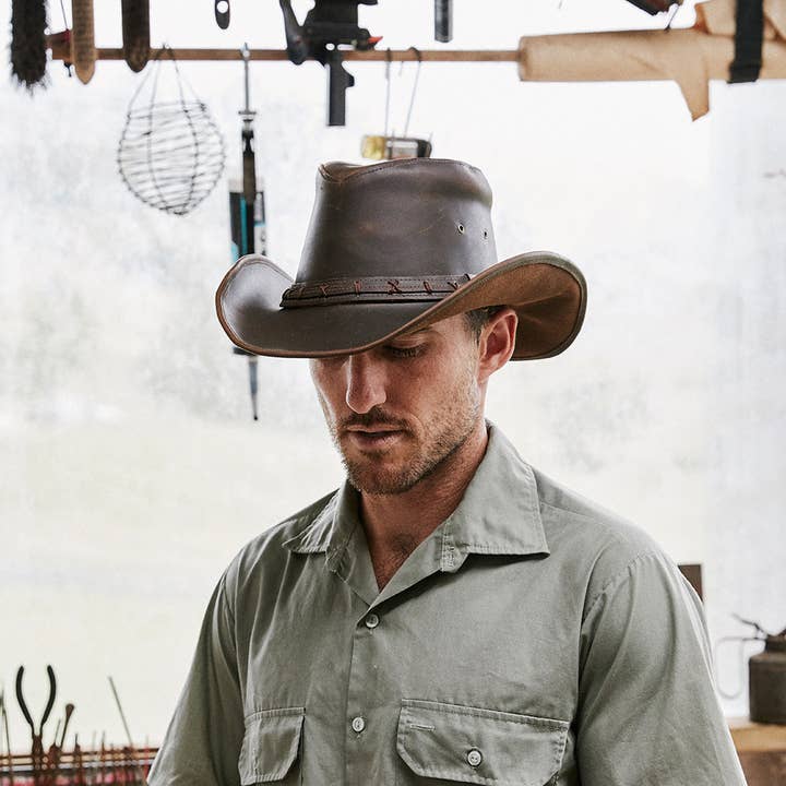 Wholesale High Sierra Leather Cowboy Hat