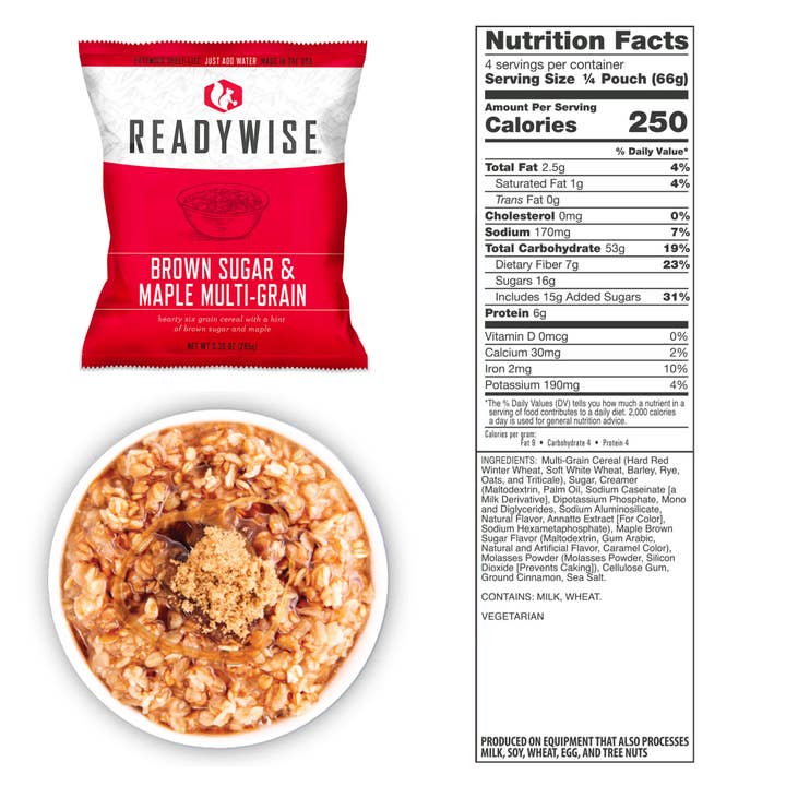Wholesale 7 Day Emergency Dry Bag 60 Servings Breakfast and Entrée Gra