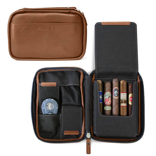 Wholesale Brown Flint Travel Leather Cigar