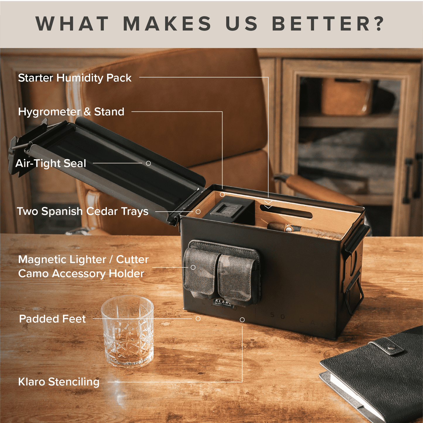 Wholesale The Smoke Can - Black 50 Cal Humidor