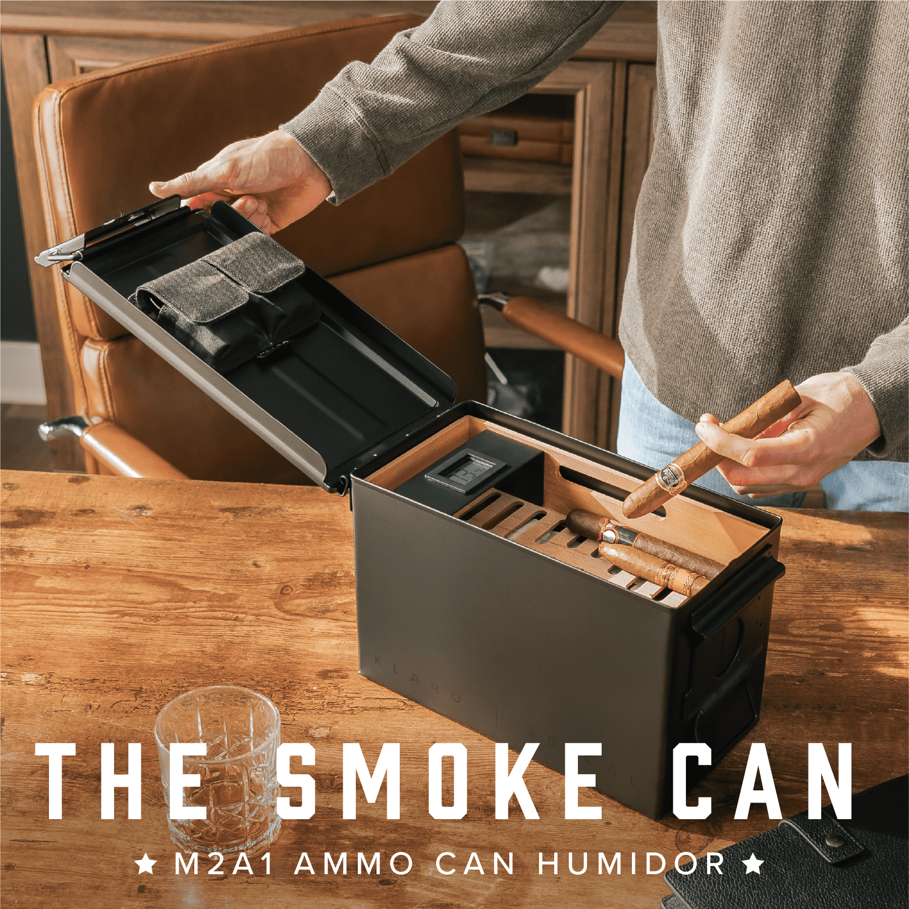 Wholesale The Smoke Can - Black 50 Cal Humidor