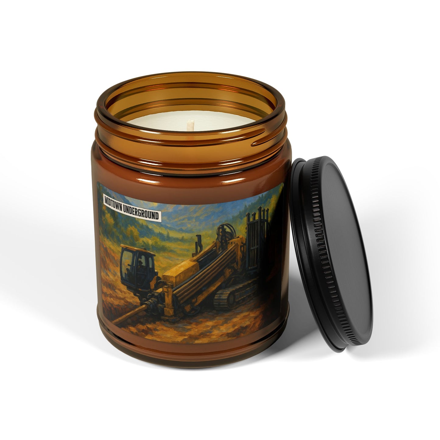 Rustic Scented Soy Candle - Amber Jar