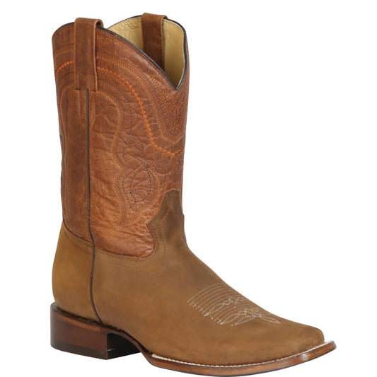 Tan Square Toe Cowboy Boots